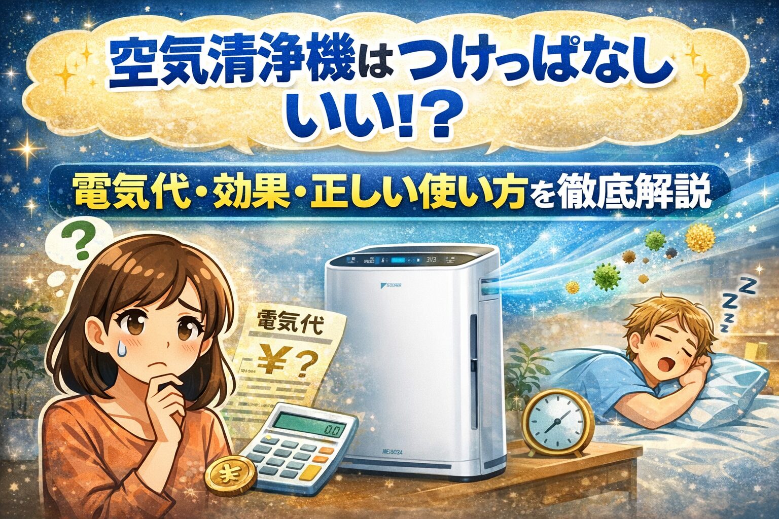 空気清浄機はつけっぱなしでいい？電気代・効果・正しい使い方を徹底解説