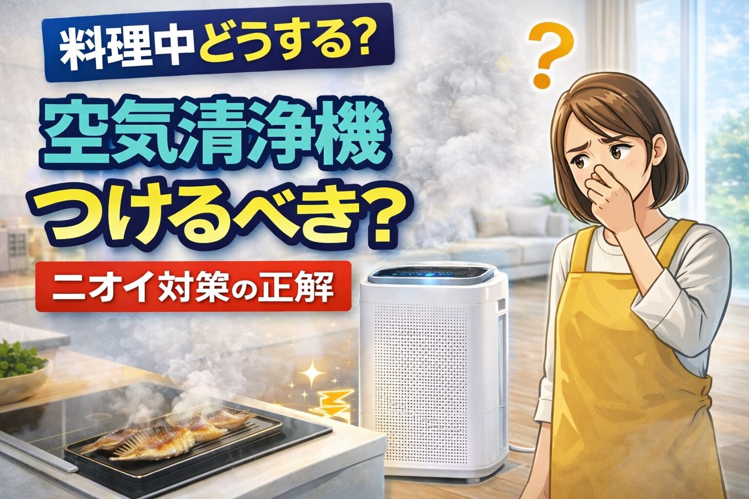 空気清浄機は料理中もつけるべき？ニオイ対策の正解とNGな使い方【2026年】