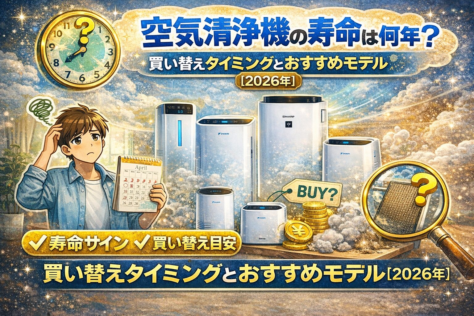 空気清浄機の寿命は何年？買い替えタイミングとおすすめモデル【2026年】